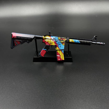 CS Game Skin M4A4 Cyber Mini Metal Game Replica For Collection