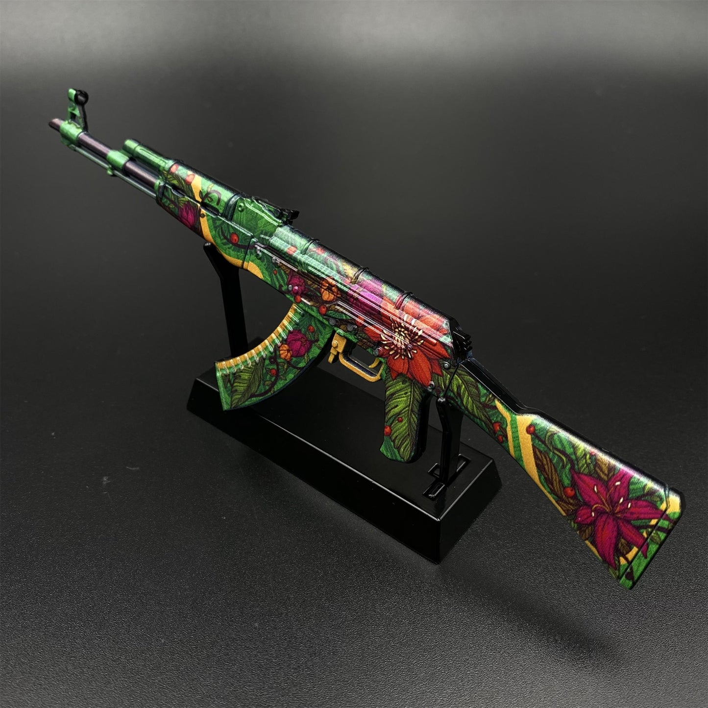 Hot Game CS2 Wild Lotus Skin AK-47 Miniature Tiny Gun Metal Replica Game Prop Collectible