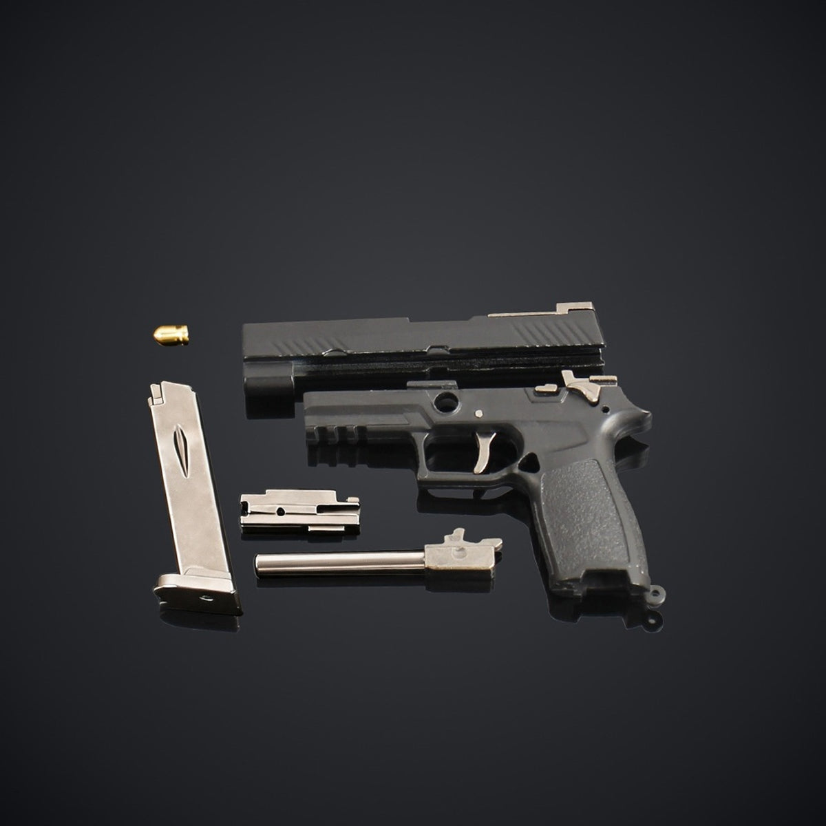 SIG M17 Mini Pistol Model Keychain with Storage Tin Box