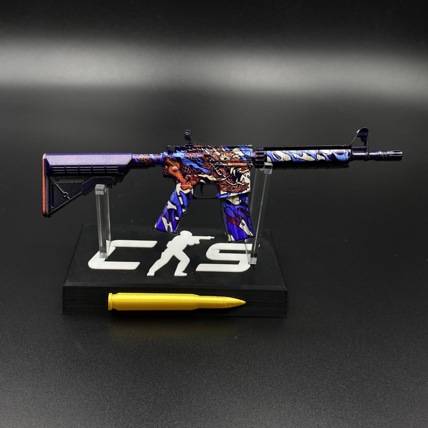 CS Game Skin M4A4 Dragon King Mini Metal Game Replica For Collection