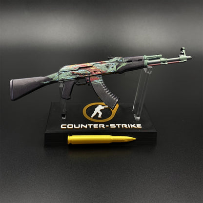 CS2 Game Peripheral - Tiny Gun AK47 Aquamarine Revenge Metal Replica Game Prop Collectible