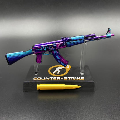 Hot Game CS2 Neon Rider Skin Metal AK-47 Mini Gun Metal Replica Game Prop Collectible