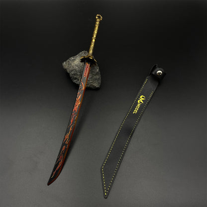 Honglian Karmic Fire Blade Mini Replical, Cang Yu Anime Alloy Collectible Sword Ornament