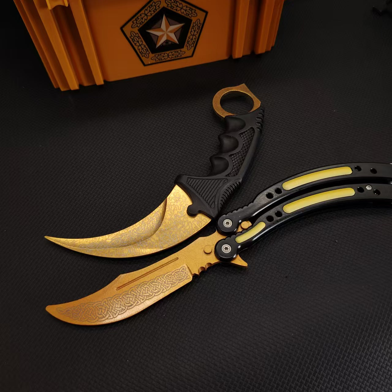 Lore Skin Karambit Trainer & Balisong Knife With Gift Case