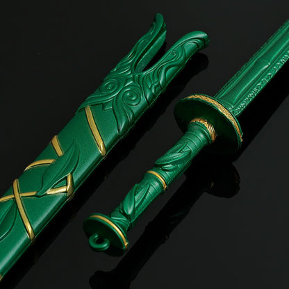 Green Bamboo Bee Cloud Sword from Mortal's Legend of Immortality Mini Metal Sword Collectible