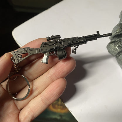 Tiny AEK-12 Assault Rifle Metal Gun Keychain