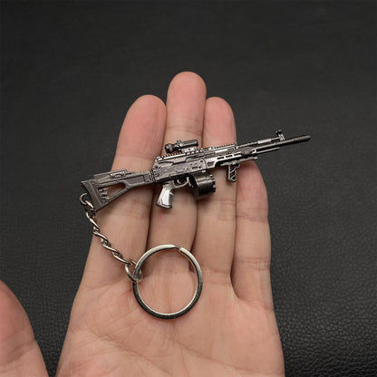 Tiny AEK-12 Assault Rifle Metal Gun Keychain