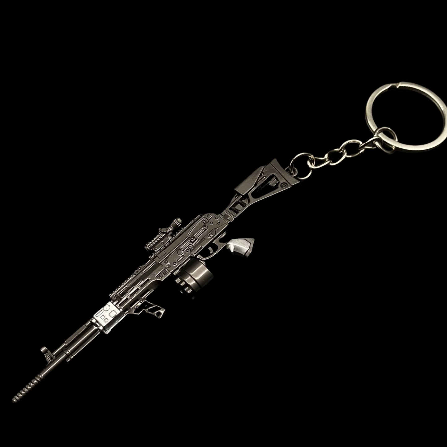 Tiny AEK-12 Assault Rifle Metal Gun Keychain