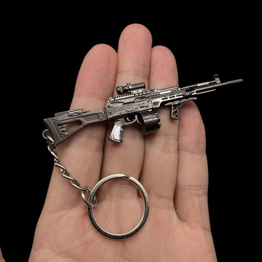 Tiny AEK-12 Assault Rifle Metal Gun Keychain