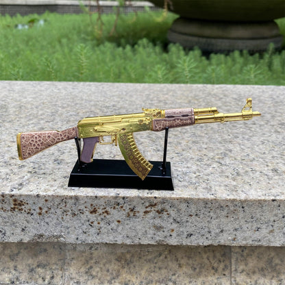 Tiny AK-47 Gold Arabesque Miniature Metal Collectible For Display