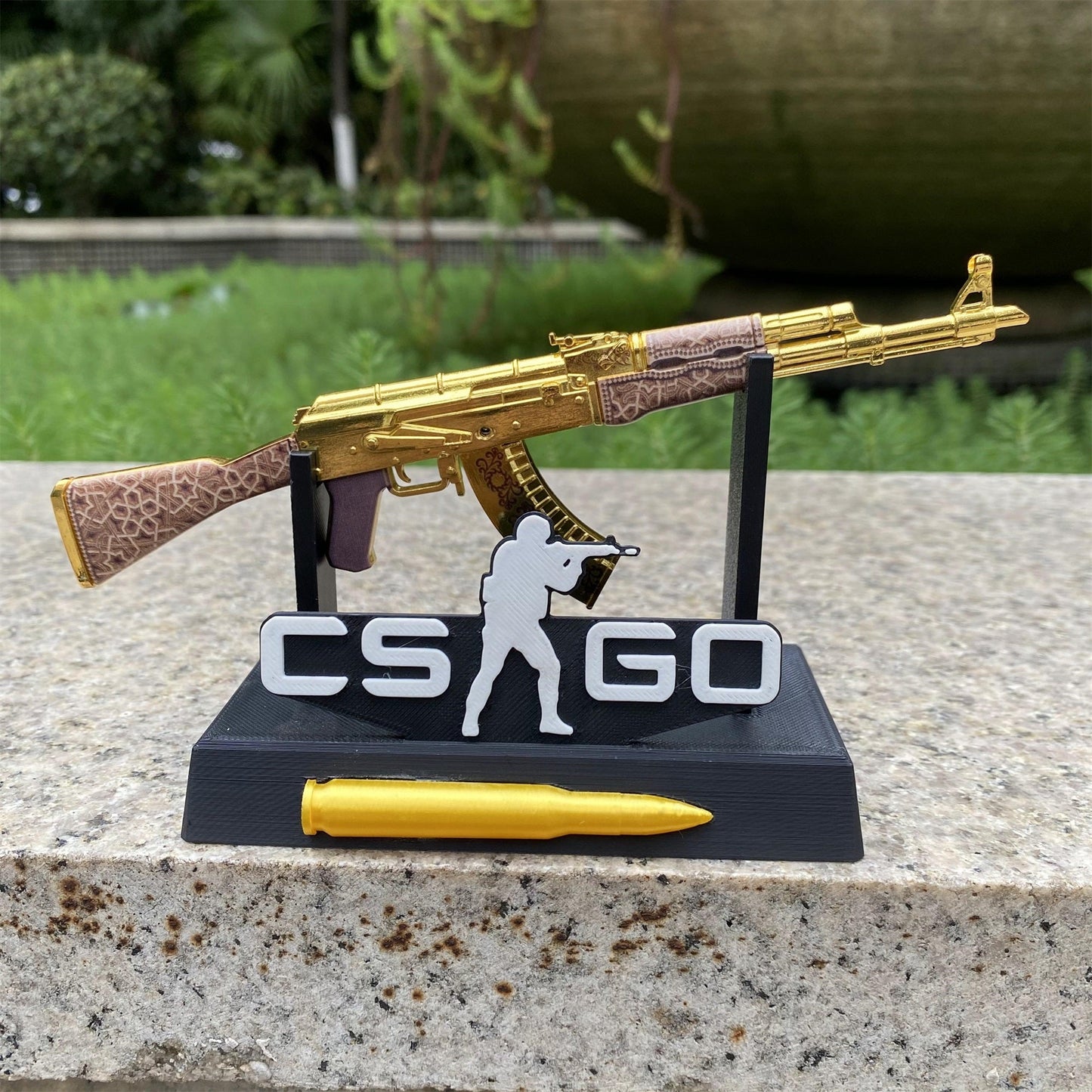 Tiny AK-47 Gold Arabesque Miniature Metal Collectible For Display