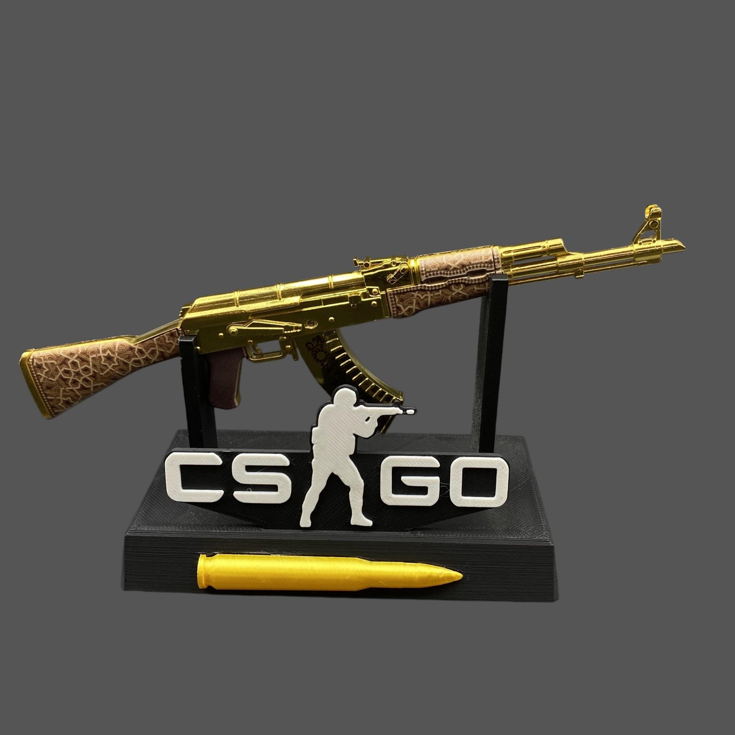 Tiny AK-47 Gold Arabesque Miniature Metal Collectible For Display
