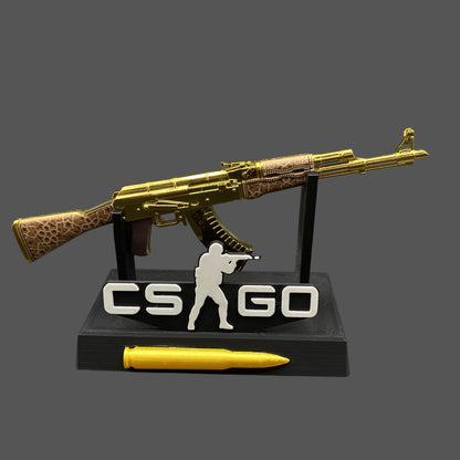 Tiny AK-47 Gold Arabesque Miniature Metal Collectible For Display