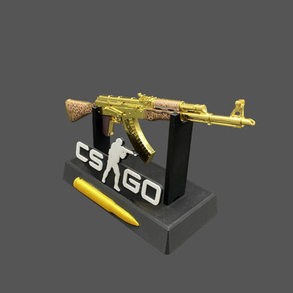 Tiny AK-47 Gold Arabesque Miniature Metal Collectible For Display