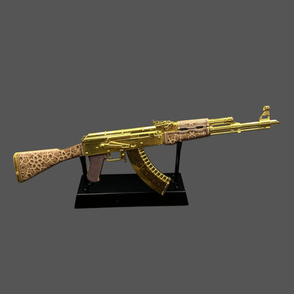 Tiny AK-47 Gold Arabesque Miniature Metal Collectible For Display
