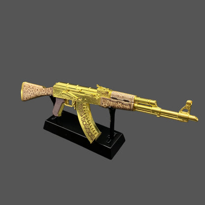 Tiny AK-47 Gold Arabesque Miniature Metal Collectible For Display