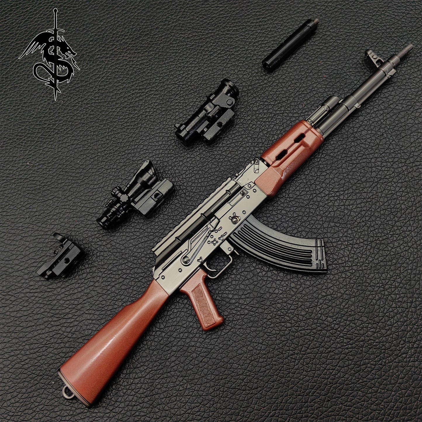 AK47 Small Metal Replica Kalashnikov Assault Rifle Miniature 