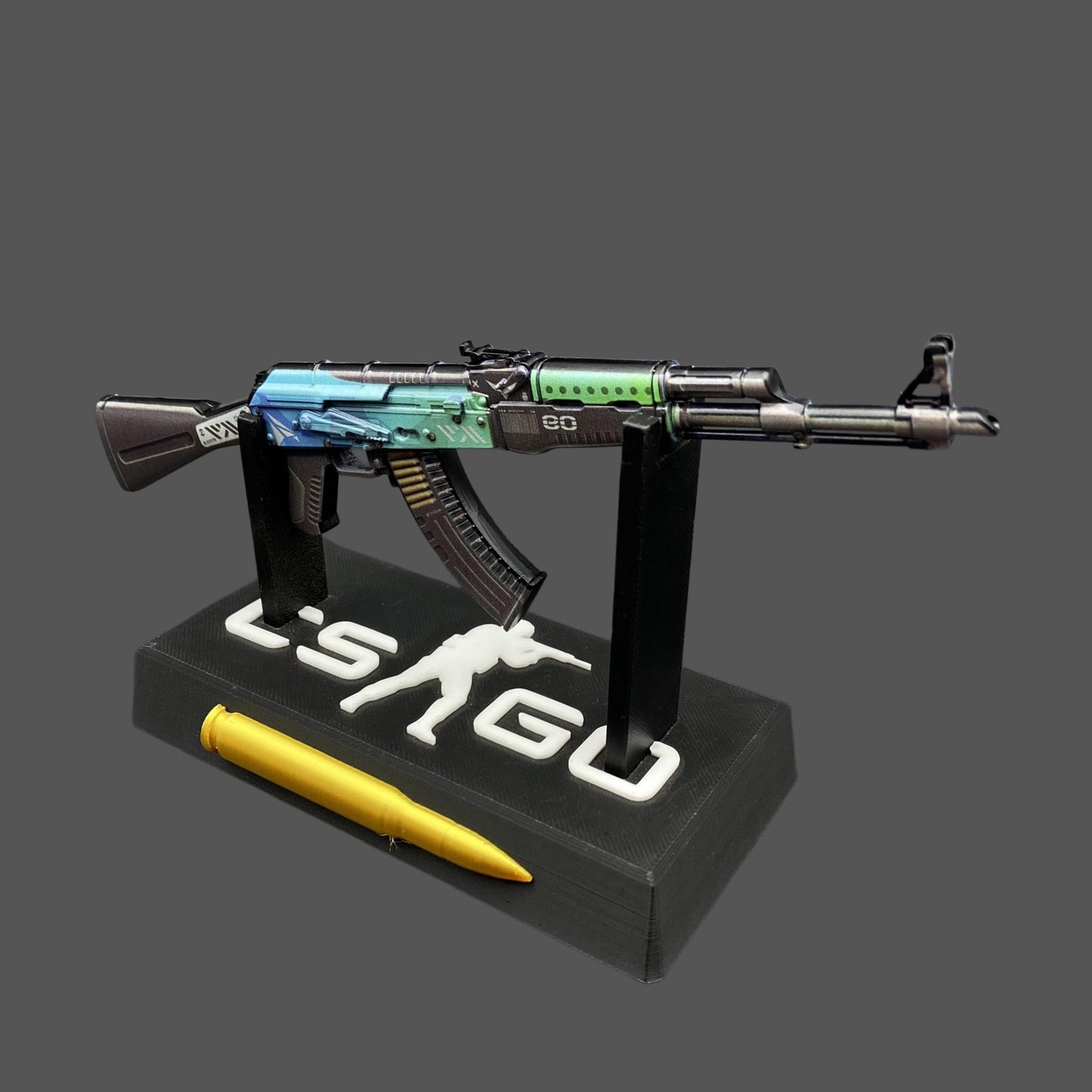 Metal AK47 Ice Coaled Miniature CSGO Fan Art For Collection