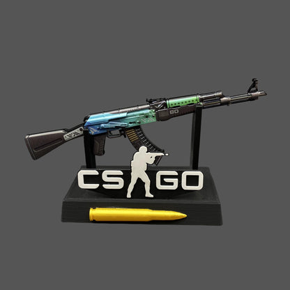 Metal AK47 Ice Coaled Miniature CSGO Fan Art For Collection