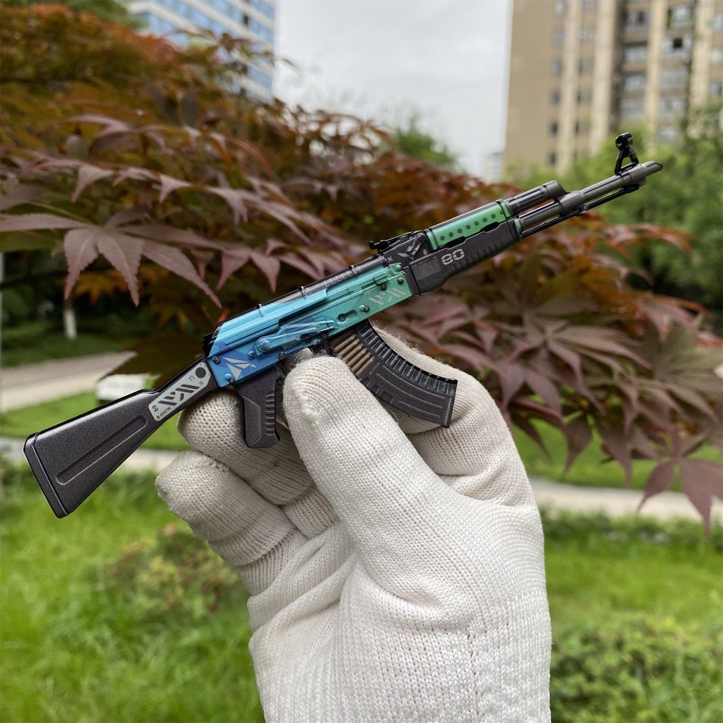 Metal AK47 Ice Coaled Miniature CSGO Fan Art For Collection