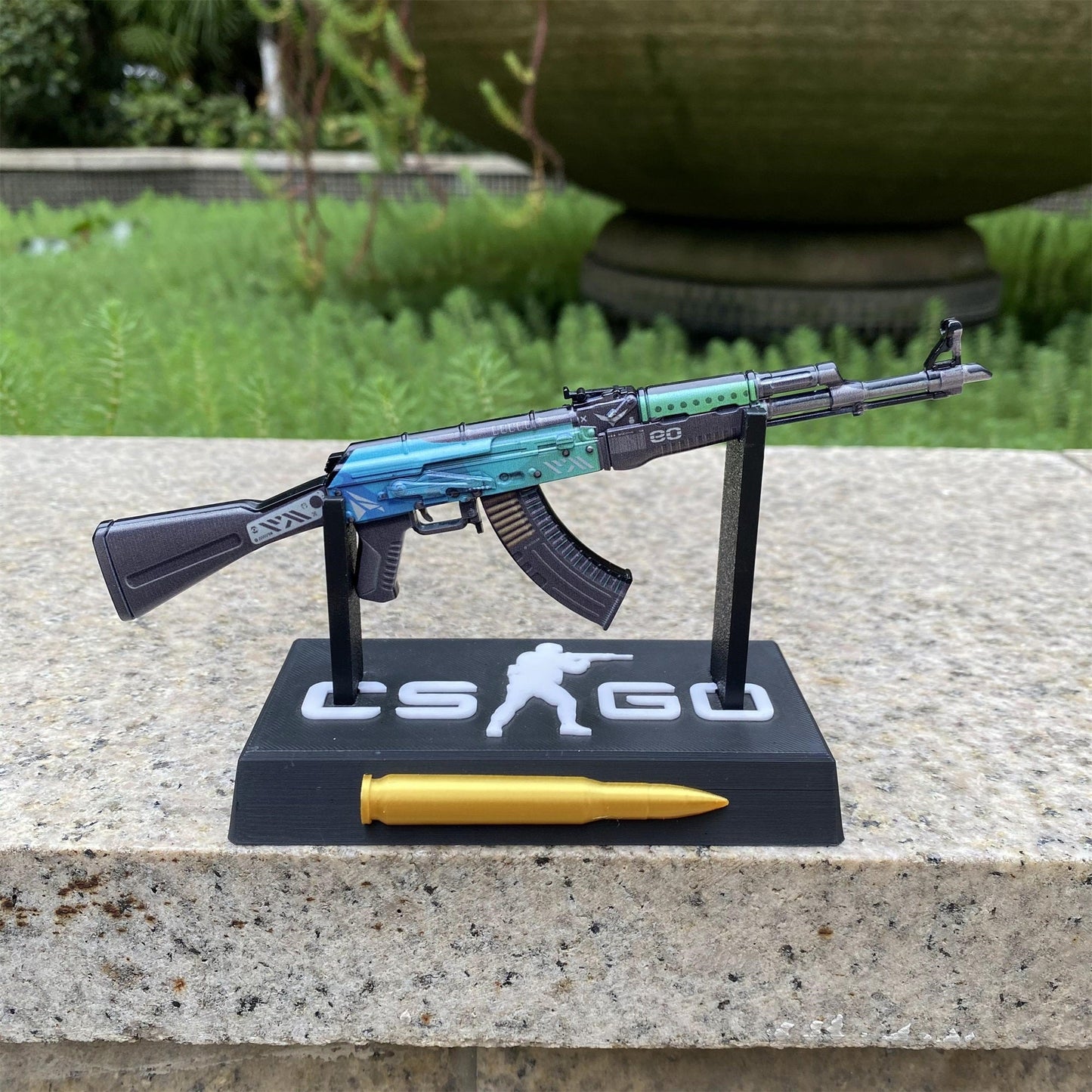 Metal AK47 Ice Coaled Miniature CSGO Fan Art For Collection