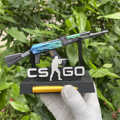 Metal AK47 Ice Coaled Miniature CSGO Fan Art For Collection