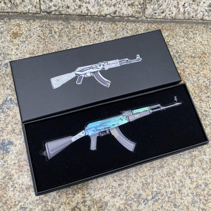 Metal AK47 Ice Coaled Miniature CSGO Fan Art For Collection