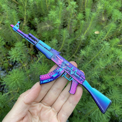 AK-47 Neon Rider Case Hardened And Vulcan Skin Gun Model  3 In 1 Pack