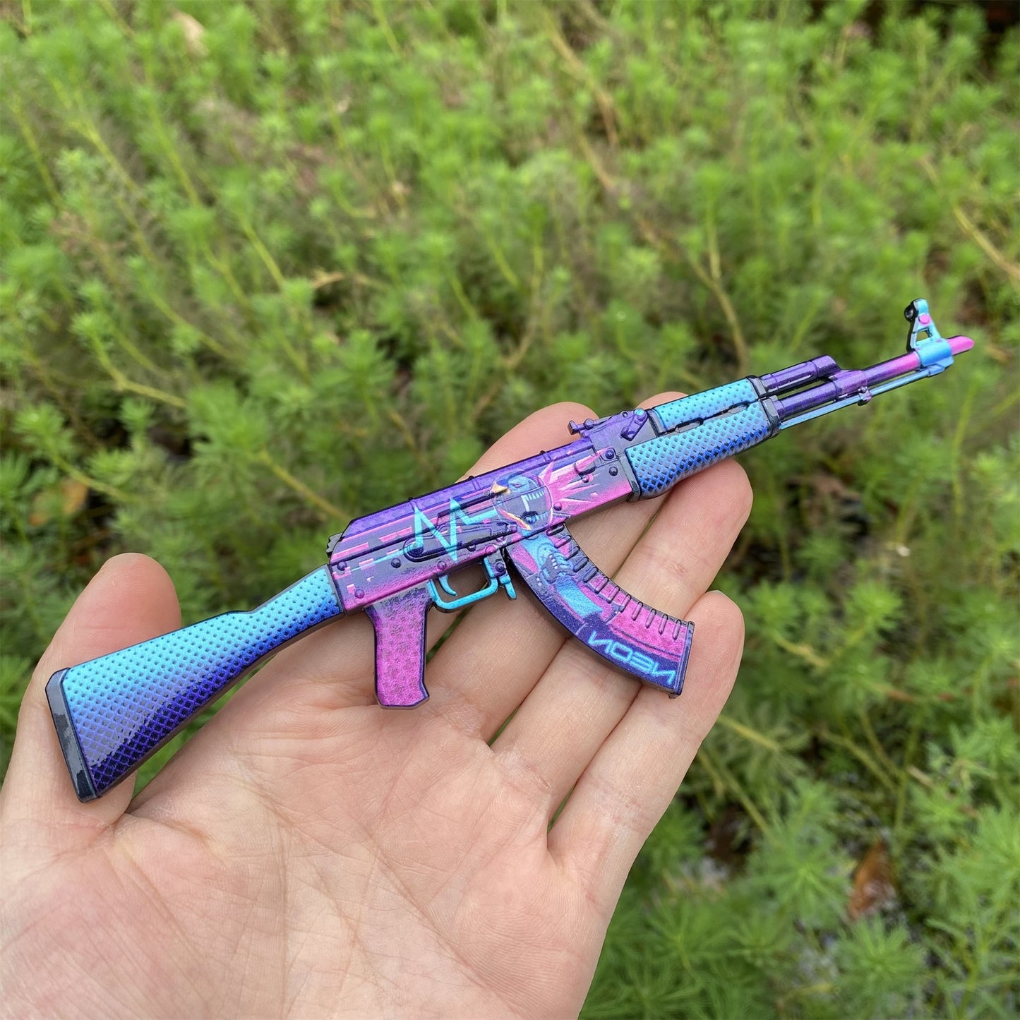 Neon Rider Skin Metal AK-47 Mini Gun Model