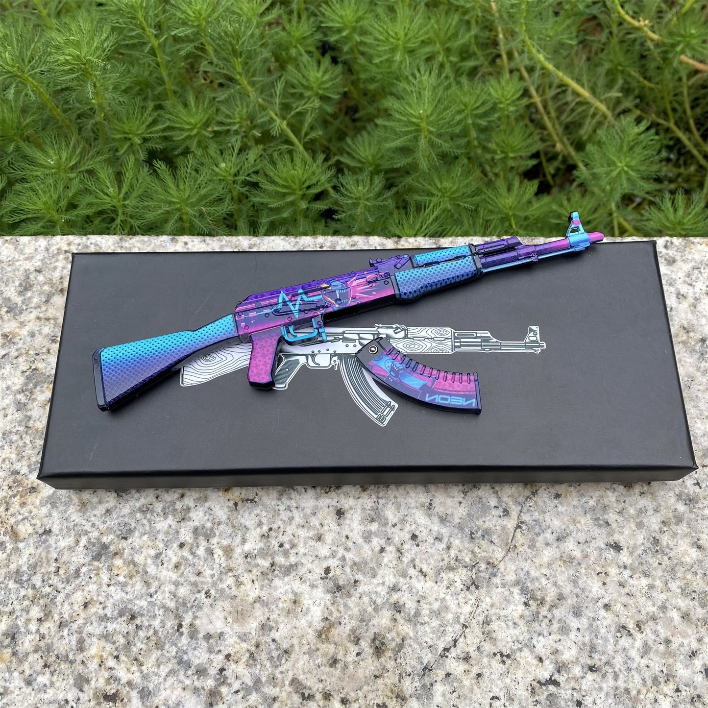 Neon Rider Skin Metal AK-47 Mini Gun Model