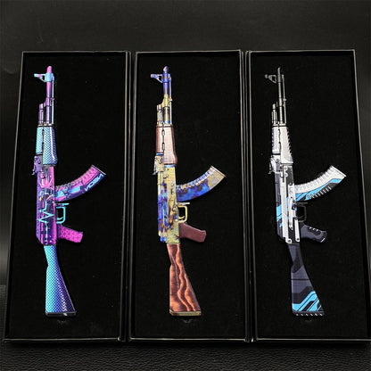 AK-47 Neon Rider Case Hardened And Vulcan Skin Gun Model  3 In 1 Pack