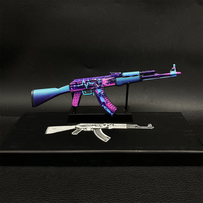 AK-47 Neon Rider Case Hardened And Vulcan Skin Gun Model  3 In 1 Pack