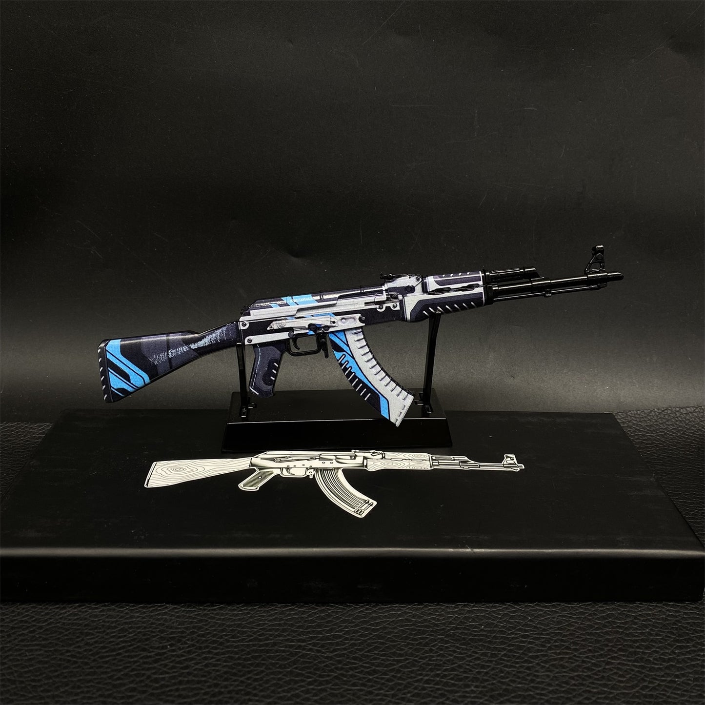 AK-47 Neon Rider Case Hardened And Vulcan Skin Gun Model  3 In 1 Pack