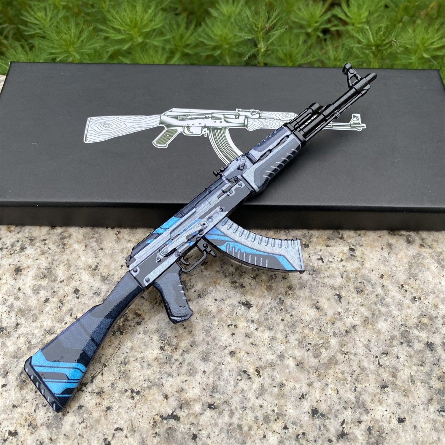 AK-47 Neon Rider Case Hardened And Vulcan Skin Gun Model 3 In 1