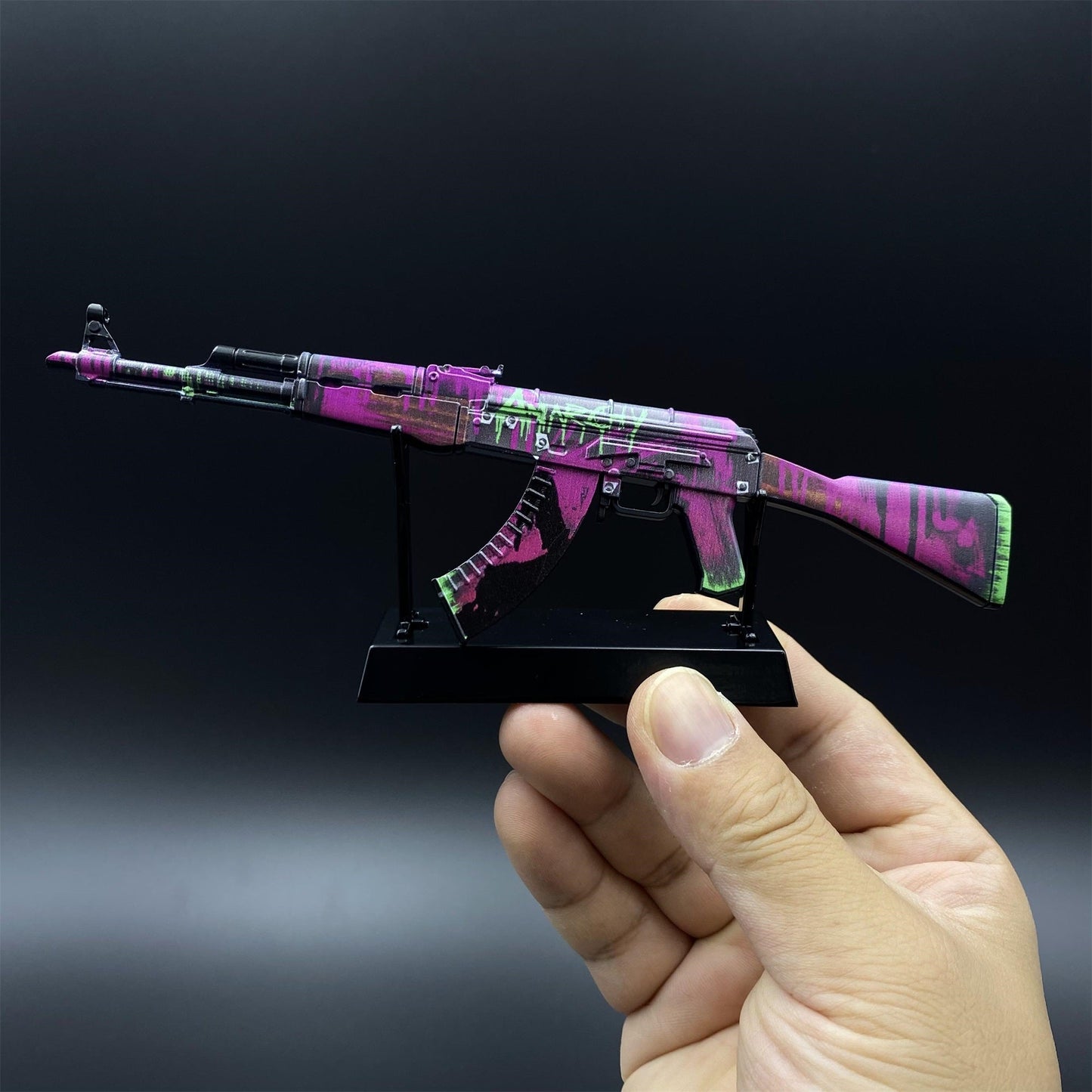 Tiny CS2 AK47 Neon Revolution Gun Miniature Metal Replica For Display