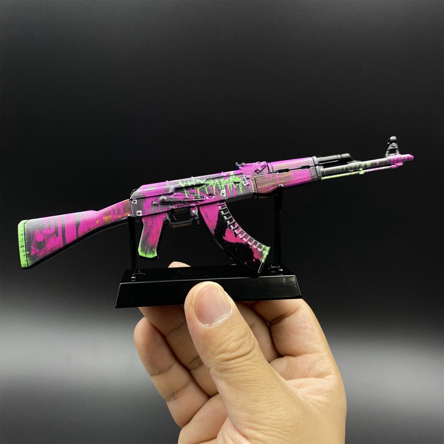 Tiny CS2 AK47 Neon Revolution Gun Miniature Metal Replica For Display