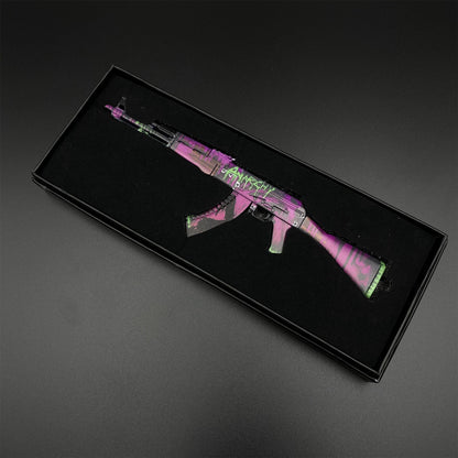 Tiny CS2 AK47 Neon Revolution Gun Miniature Metal Replica For Display