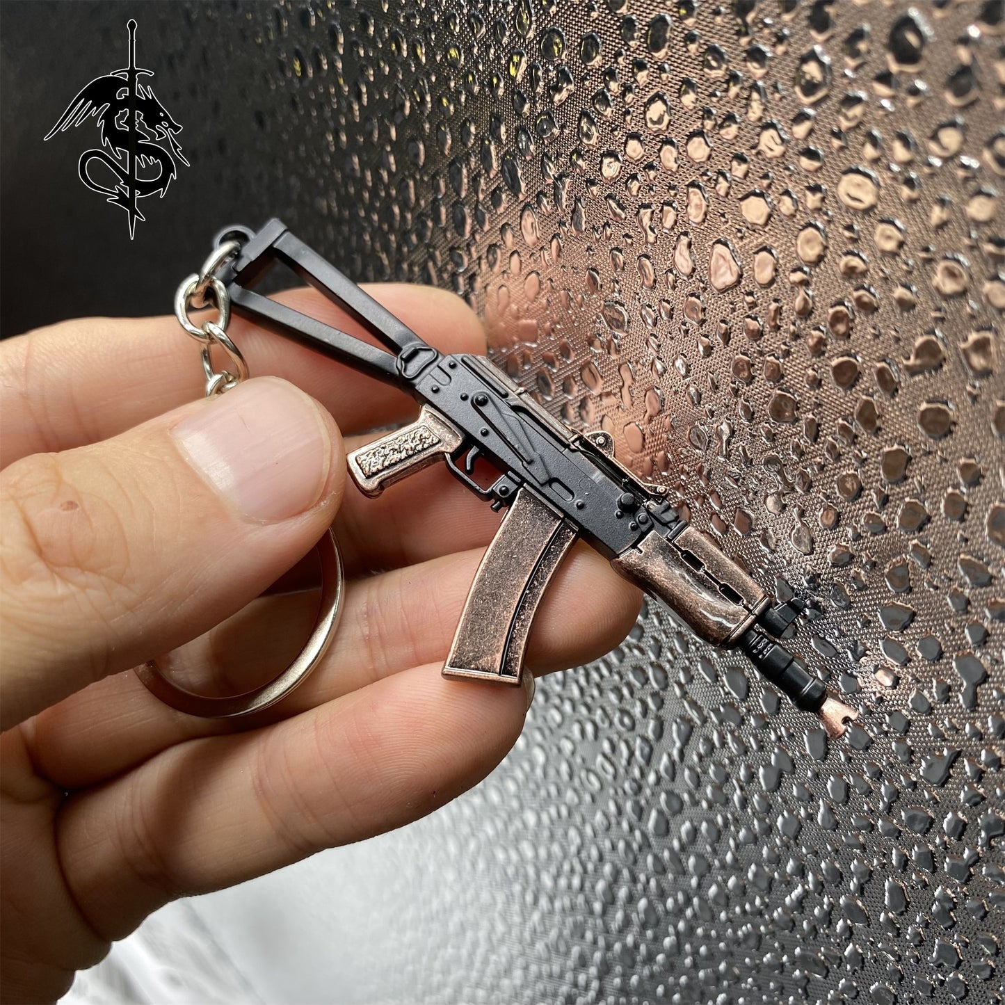 AKS74U Gun Key Ring Metal Pendant