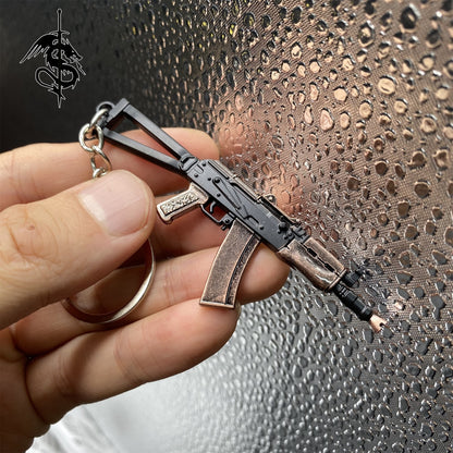 AKS74U Gun Key Ring Metal Pendant