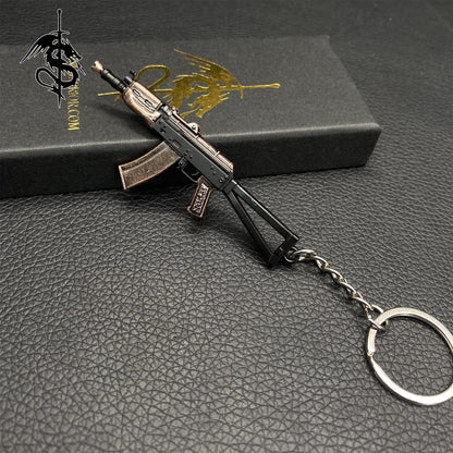 AKS74U Gun Key Ring Metal Pendant