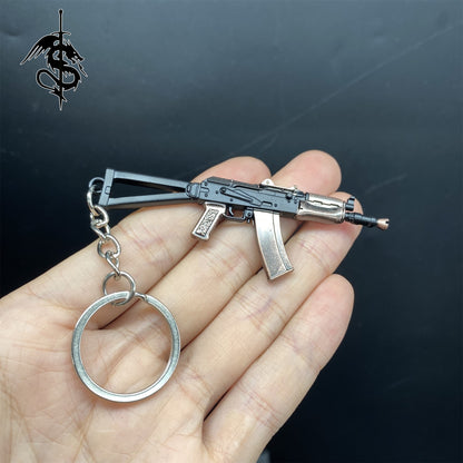 AKS74U Gun Key Ring Metal Pendant