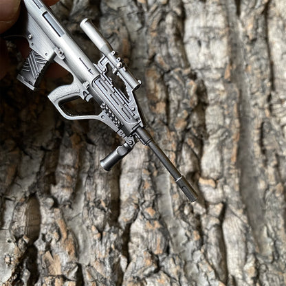 Tiny AUG Assault Rifle Metal Gun Keychain