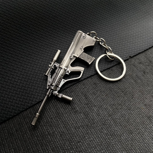 Tiny AUG Assault Rifle Metal Gun Keychain