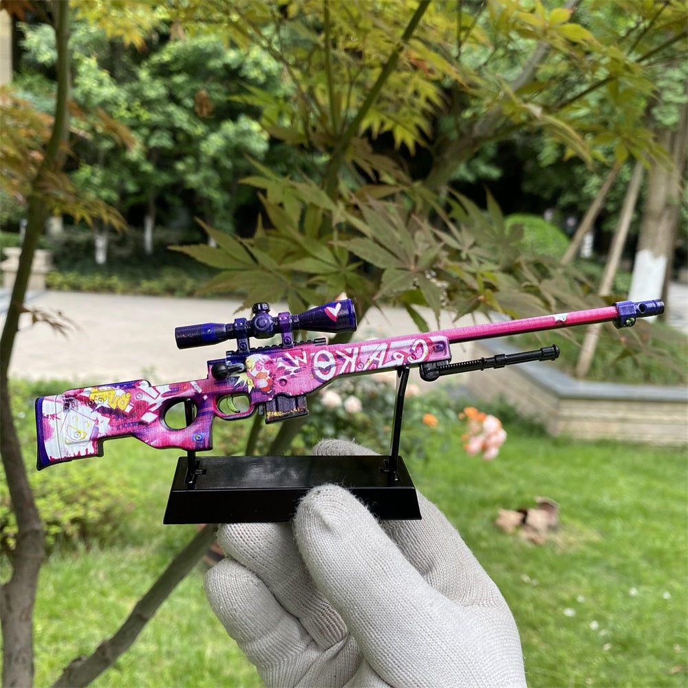 Mini CS2 AWP Gun Printstream Crako Neo-Noir Medusa Miniature For Collection