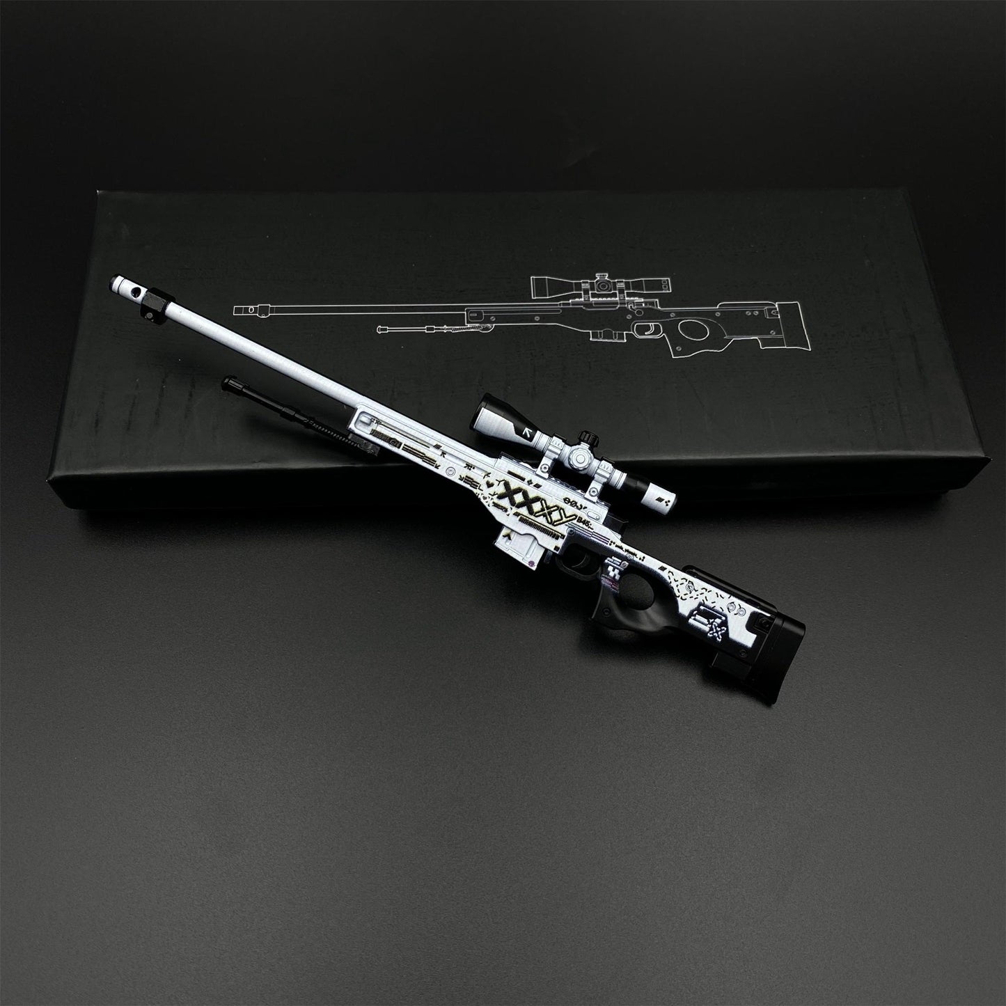 Mini CS2 AWP Gun Printstream Crako Neo-Noir Medusa Miniature For Collection