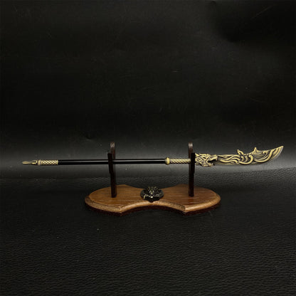 Ancient Long Handle Weapon Axe Spear Halberd Miniature 4 in 1 Pack