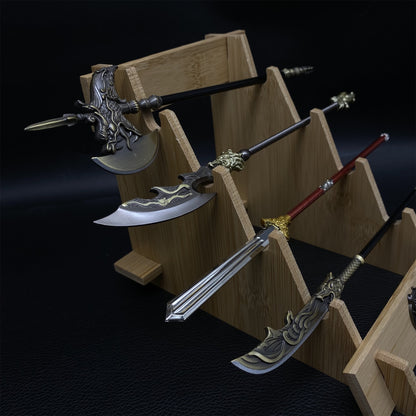 Ancient Long Handle Weapon Axe Spear Halberd Miniature 4 in 1 Pack