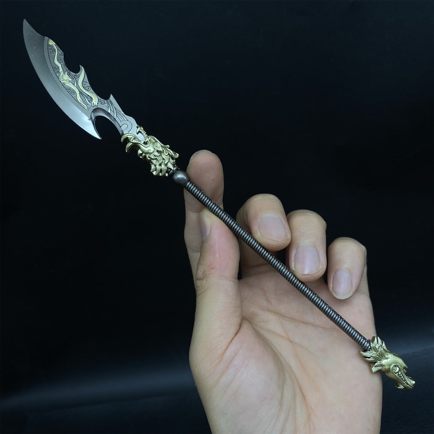 Ancient Long Handle Weapon Axe Spear Halberd Miniature 4 in 1 Pack