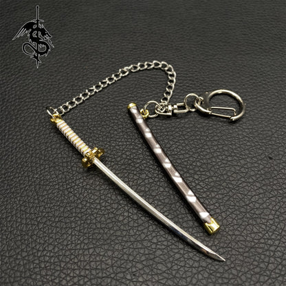 1/12 Anime Demon Samurai Katana Metal Keychain