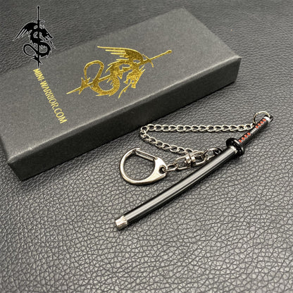 Japanese Anime Samurai Sword Miniature Metal Keychain